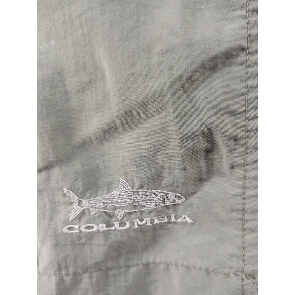 Columbia PFG Mens XL Sage Green Nylon Fishing Shorts Packable Mesh Lined FM8300 - Picture 6 of 6